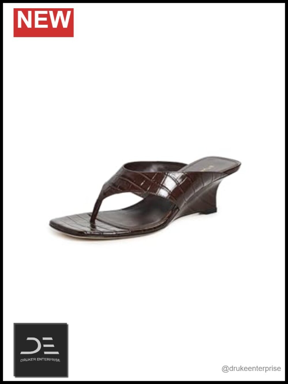 Stuart Weitzman Vinnie Wedge Sandals 50mm Croc Embossed Leather Open Toe